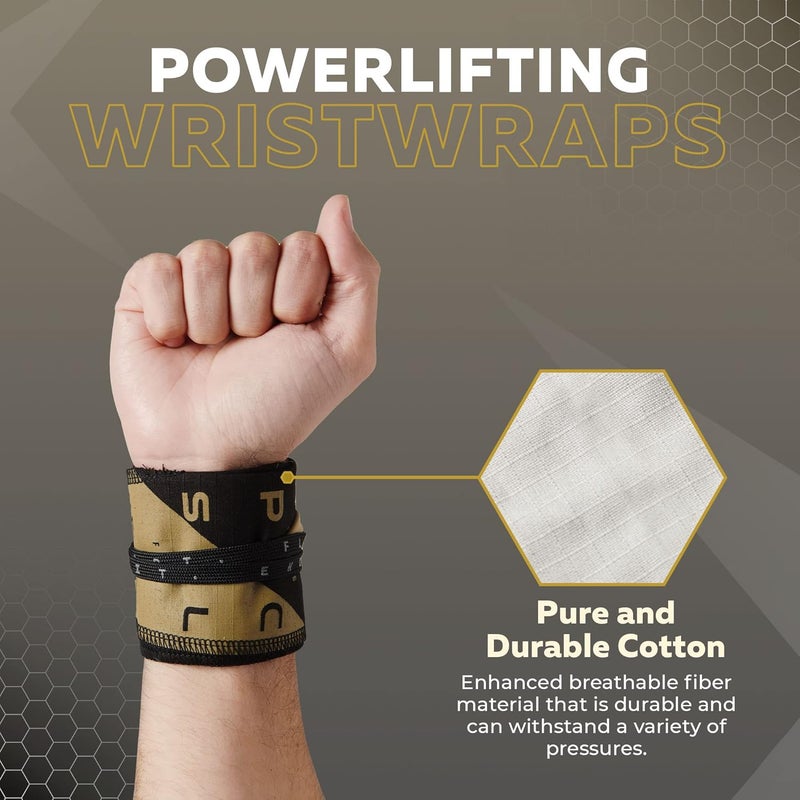 PICSIL Adjustable Wrist Support, Premium Fabric Weightlifting and Yoga Sweat Bands for Gym, for Women and Men, 1 Pair - Image 2